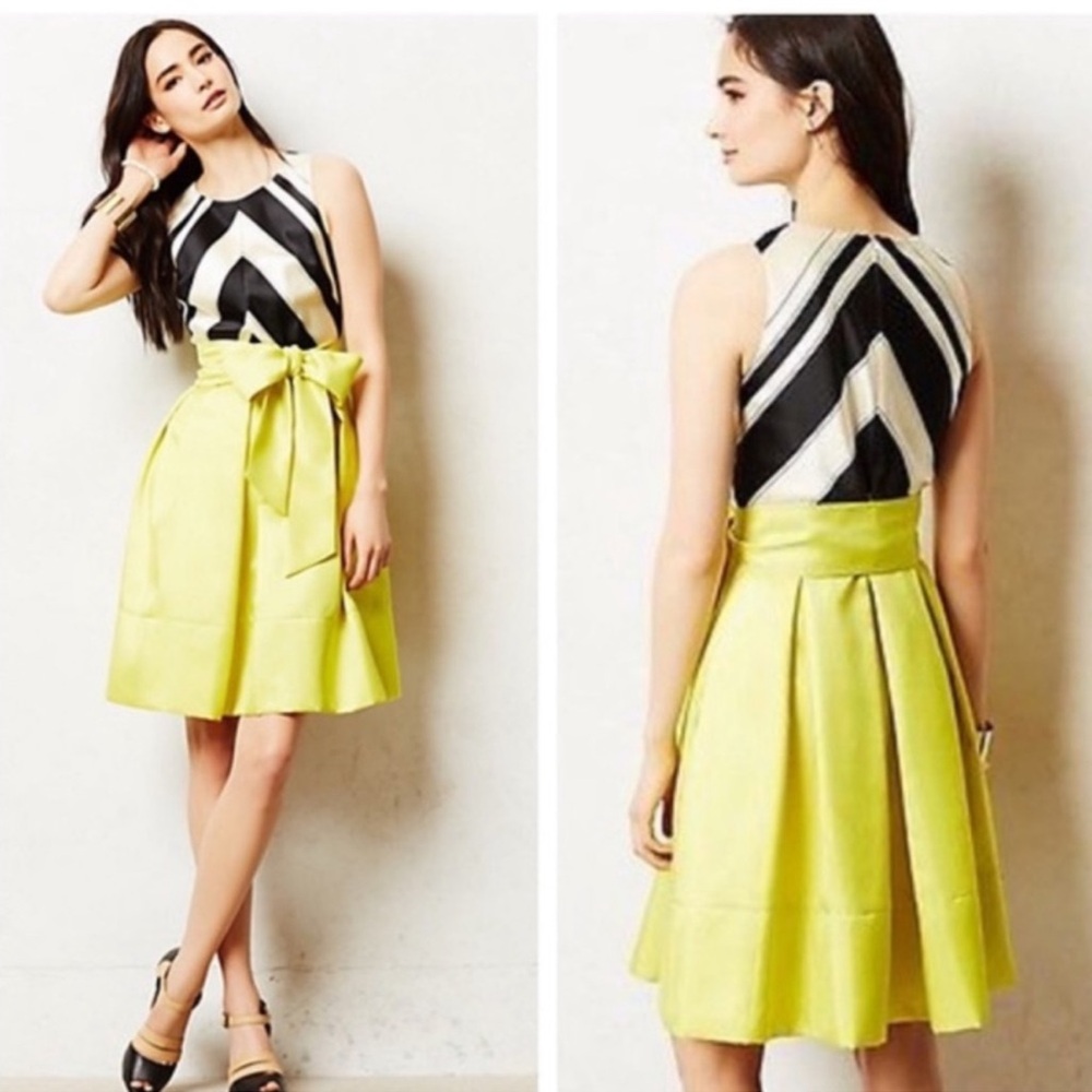 Anthropologie Moulinette Soeurs Miel Chevron Dress size 4